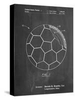 PP1047-Chalkboard Soccer Ball Layers Patent Poster-Cole Borders-Stretched Canvas