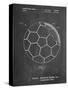 PP1047-Chalkboard Soccer Ball Layers Patent Poster-Cole Borders-Stretched Canvas