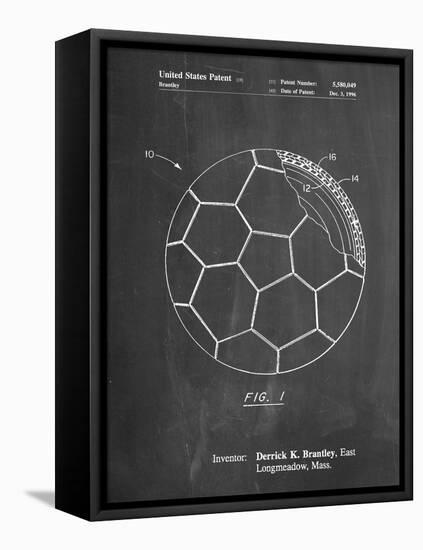 PP1047-Chalkboard Soccer Ball Layers Patent Poster-Cole Borders-Framed Stretched Canvas