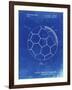 PP1047-Faded Blueprint Soccer Ball Layers Patent Poster-Cole Borders-Framed Giclee Print
