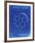 PP1047-Faded Blueprint Soccer Ball Layers Patent Poster-Cole Borders-Framed Giclee Print