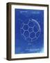 PP1047-Faded Blueprint Soccer Ball Layers Patent Poster-Cole Borders-Framed Giclee Print