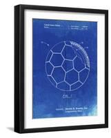 PP1047-Faded Blueprint Soccer Ball Layers Patent Poster-Cole Borders-Framed Giclee Print