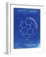 PP1047-Faded Blueprint Soccer Ball Layers Patent Poster-Cole Borders-Framed Giclee Print