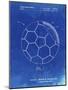 PP1047-Faded Blueprint Soccer Ball Layers Patent Poster-Cole Borders-Mounted Giclee Print