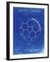 PP1047-Faded Blueprint Soccer Ball Layers Patent Poster-Cole Borders-Framed Premium Giclee Print