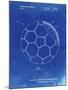 PP1047-Faded Blueprint Soccer Ball Layers Patent Poster-Cole Borders-Mounted Premium Giclee Print