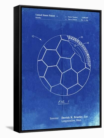 PP1047-Faded Blueprint Soccer Ball Layers Patent Poster-Cole Borders-Framed Stretched Canvas