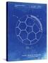 PP1047-Faded Blueprint Soccer Ball Layers Patent Poster-Cole Borders-Stretched Canvas