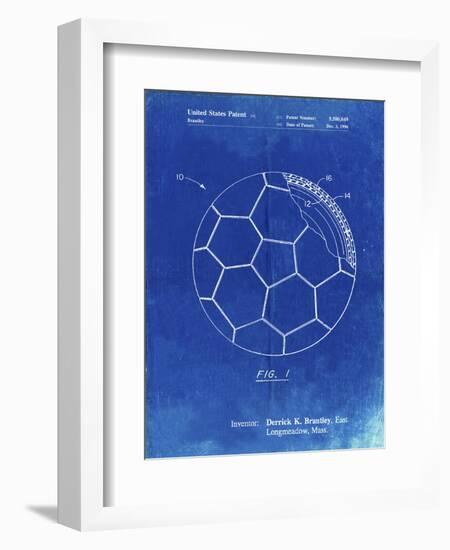 PP1047-Faded Blueprint Soccer Ball Layers Patent Poster-Cole Borders-Framed Giclee Print