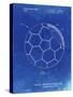 PP1047-Faded Blueprint Soccer Ball Layers Patent Poster-Cole Borders-Stretched Canvas