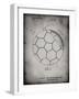 PP1047-Faded Grey Soccer Ball Layers Patent Poster-Cole Borders-Framed Giclee Print