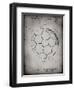 PP1047-Faded Grey Soccer Ball Layers Patent Poster-Cole Borders-Framed Giclee Print