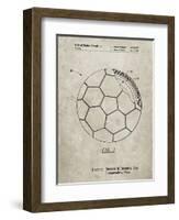 PP1047-Sandstone Soccer Ball Layers Patent Poster-Cole Borders-Framed Giclee Print