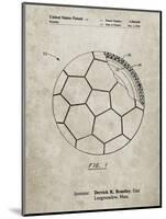 PP1047-Sandstone Soccer Ball Layers Patent Poster-Cole Borders-Mounted Giclee Print