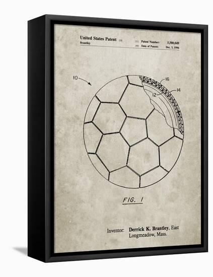 PP1047-Sandstone Soccer Ball Layers Patent Poster-Cole Borders-Framed Stretched Canvas