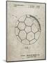 PP1047-Sandstone Soccer Ball Layers Patent Poster-Cole Borders-Mounted Premium Giclee Print