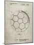 PP1047-Sandstone Soccer Ball Layers Patent Poster-Cole Borders-Mounted Giclee Print