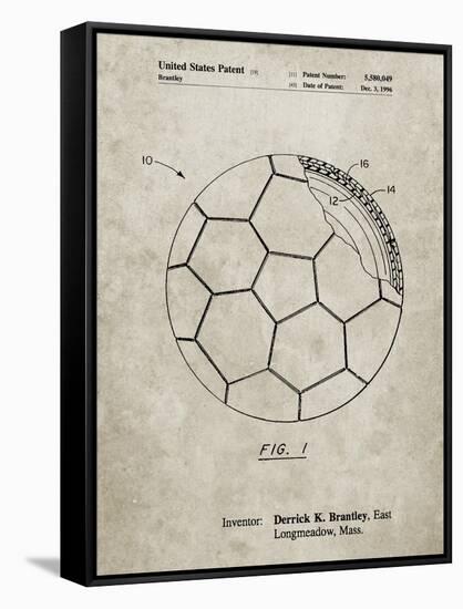 PP1047-Sandstone Soccer Ball Layers Patent Poster-Cole Borders-Framed Stretched Canvas