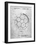 PP1047-Slate Soccer Ball Layers Patent Poster-Cole Borders-Framed Giclee Print