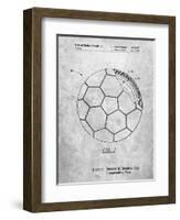 PP1047-Slate Soccer Ball Layers Patent Poster-Cole Borders-Framed Giclee Print