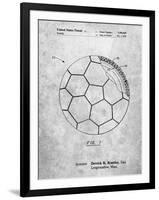 PP1047-Slate Soccer Ball Layers Patent Poster-Cole Borders-Framed Giclee Print