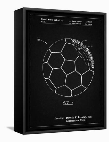 PP1047-Vintage Black Soccer Ball Layers Patent Poster-Cole Borders-Framed Stretched Canvas