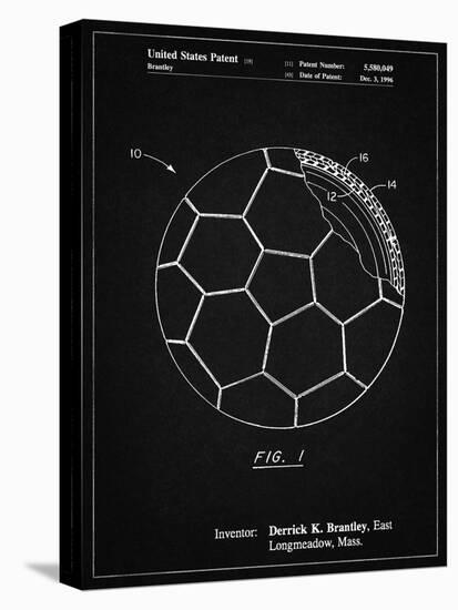 PP1047-Vintage Black Soccer Ball Layers Patent Poster-Cole Borders-Stretched Canvas