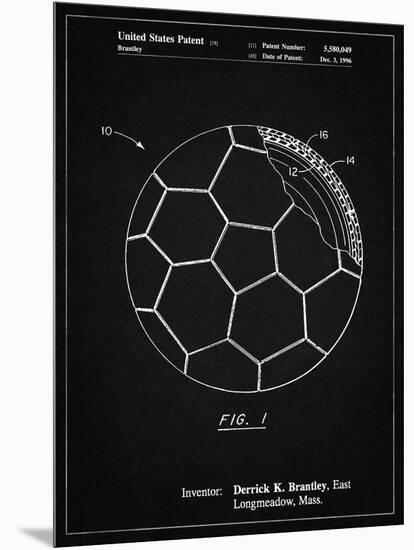 PP1047-Vintage Black Soccer Ball Layers Patent Poster-Cole Borders-Mounted Premium Giclee Print