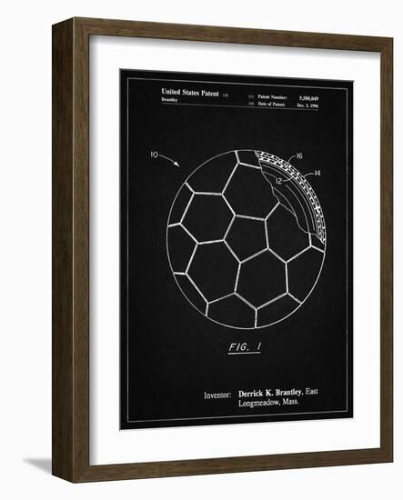 PP1047-Vintage Black Soccer Ball Layers Patent Poster-Cole Borders-Framed Giclee Print