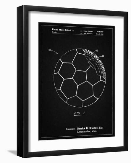 PP1047-Vintage Black Soccer Ball Layers Patent Poster-Cole Borders-Framed Giclee Print