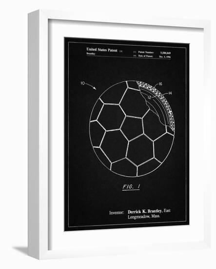 PP1047-Vintage Black Soccer Ball Layers Patent Poster-Cole Borders-Framed Giclee Print