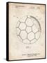 PP1047-Vintage Parchment Soccer Ball Layers Patent Poster-Cole Borders-Framed Stretched Canvas
