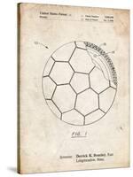 PP1047-Vintage Parchment Soccer Ball Layers Patent Poster-Cole Borders-Stretched Canvas