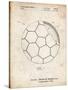 PP1047-Vintage Parchment Soccer Ball Layers Patent Poster-Cole Borders-Stretched Canvas