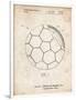 PP1047-Vintage Parchment Soccer Ball Layers Patent Poster-Cole Borders-Framed Giclee Print