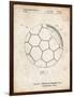 PP1047-Vintage Parchment Soccer Ball Layers Patent Poster-Cole Borders-Framed Giclee Print