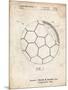 PP1047-Vintage Parchment Soccer Ball Layers Patent Poster-Cole Borders-Mounted Giclee Print