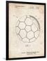 PP1047-Vintage Parchment Soccer Ball Layers Patent Poster-Cole Borders-Framed Giclee Print