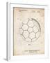 PP1047-Vintage Parchment Soccer Ball Layers Patent Poster-Cole Borders-Framed Giclee Print