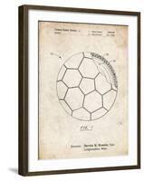 PP1047-Vintage Parchment Soccer Ball Layers Patent Poster-Cole Borders-Framed Giclee Print