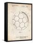 PP1047-Vintage Parchment Soccer Ball Layers Patent Poster-Cole Borders-Framed Stretched Canvas