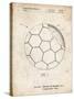 PP1047-Vintage Parchment Soccer Ball Layers Patent Poster-Cole Borders-Stretched Canvas