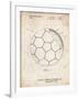 PP1047-Vintage Parchment Soccer Ball Layers Patent Poster-Cole Borders-Framed Giclee Print