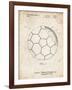 PP1047-Vintage Parchment Soccer Ball Layers Patent Poster-Cole Borders-Framed Giclee Print