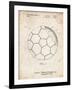 PP1047-Vintage Parchment Soccer Ball Layers Patent Poster-Cole Borders-Framed Giclee Print