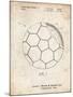 PP1047-Vintage Parchment Soccer Ball Layers Patent Poster-Cole Borders-Mounted Giclee Print