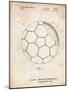 PP1047-Vintage Parchment Soccer Ball Layers Patent Poster-Cole Borders-Mounted Giclee Print