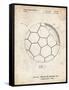 PP1047-Vintage Parchment Soccer Ball Layers Patent Poster-Cole Borders-Framed Stretched Canvas