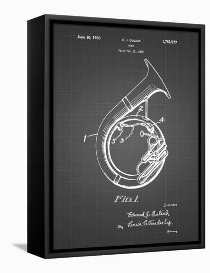 PP1049-Black Grid Sousaphone Patent Poster-Cole Borders-Framed Stretched Canvas